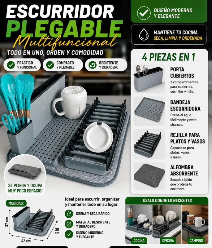 Organización de cocina de 4 piezas x 1 unidad