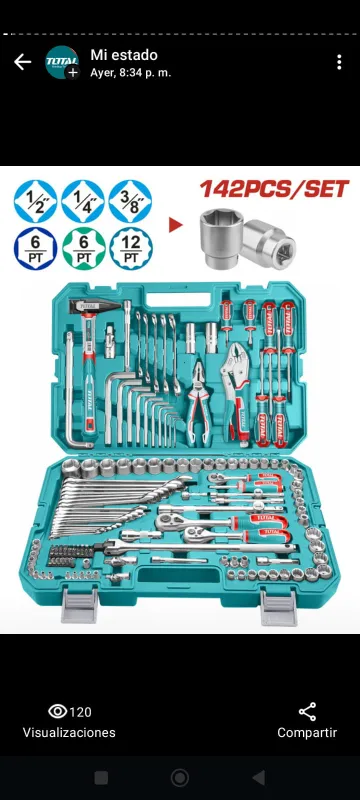 Caja de herramientas industrial de 142 piezas - Total